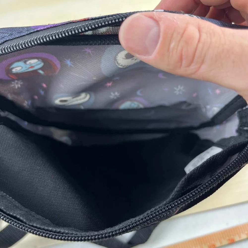 Disney Nightmare Before Christmas Jack Sally Crossbody Messenger Bag Black